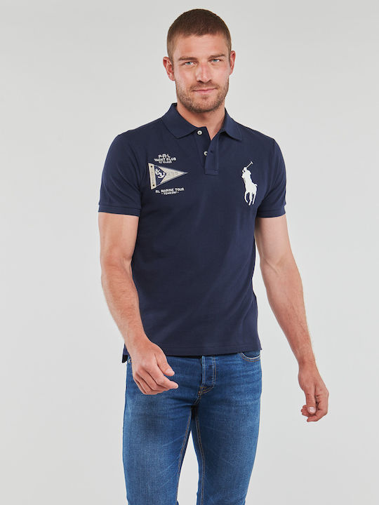 Ralph Lauren Ajuste Droit Ανδρικό T-shirt Polo Navy Μπλε