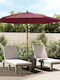 Round Wooden Burgundy Garden & Terrace Parasol F2.99xH2.4m