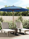 Garten & Terrassen Sonnenschirm Bodenständer Rund Holz Blau 2.99x2.4m 363174