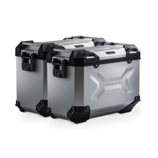 SW-Motech Trax Adv Σετ Πλαϊνές Βαλίτσες Μοτοσυκλέτας 45lt σε Ασημί Χρώμα