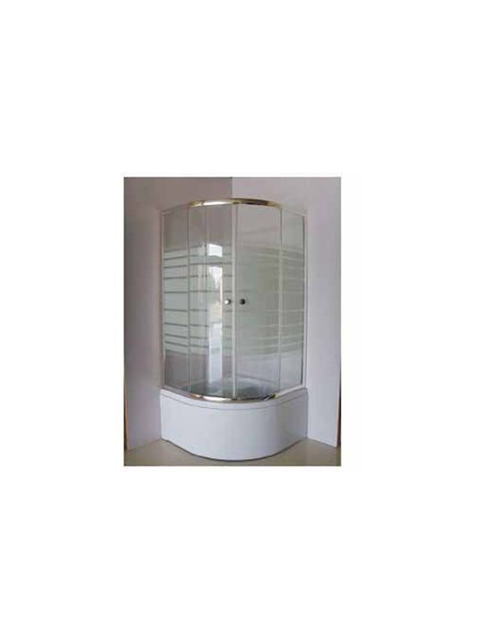 Karag New Flora 200 Καμπίνα Μπανιέρας Ημικυκλική με Συρόμενη Πόρτα 90x90x140cm Clear Glass