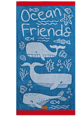 Kentia Boone Kids Beach Towel Blue 140x70cm