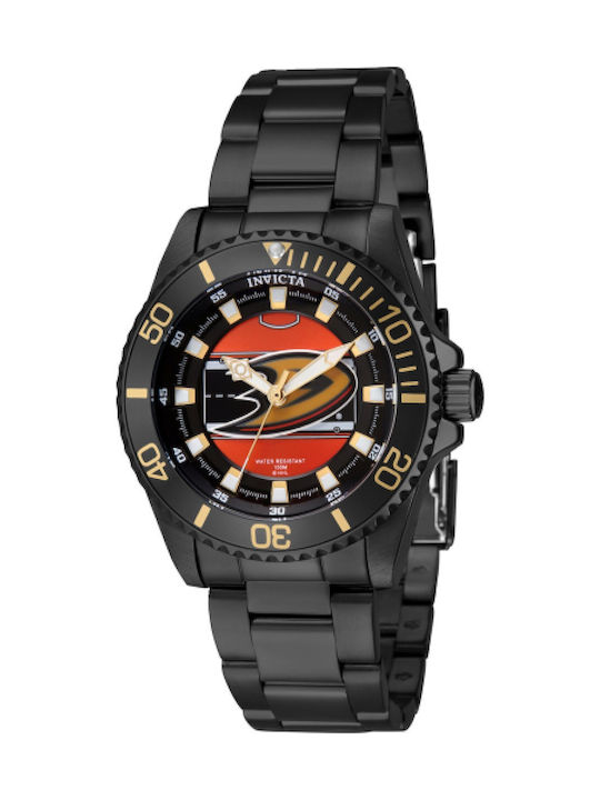 Invicta NHL Uhr mit Schwarz Metallarmband