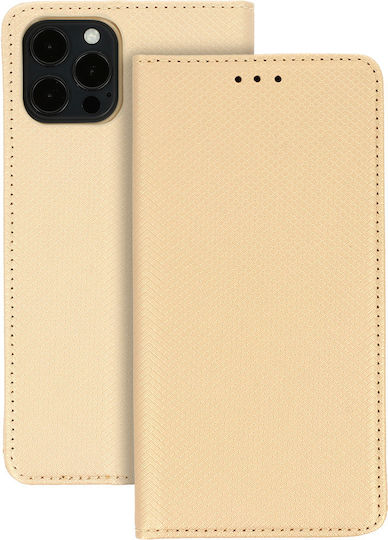Smart Book Δερματίνης Χρυσό (iPhone 14 Pro)