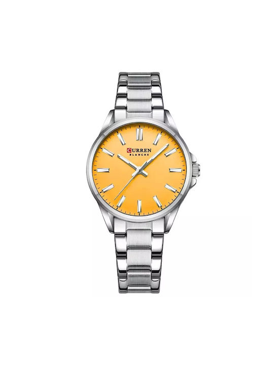 Curren Watch with Metal Bracelet Orange/Silver