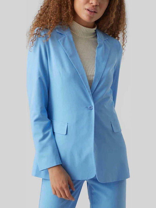 Vero Moda Μακρύ Γυναικείο Σακάκι Little Boy Blue