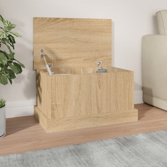 vidaXL Sonoma Дърво Кутия за съхранение с капак Кафяв 50x30x28см 1бр