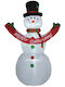 HomCom Illuminated Christmas Plastic Figure SNowman White Length 95cm