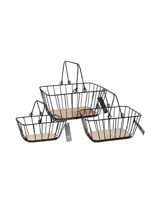 Metallic Decorative Baskets Set 3pcs