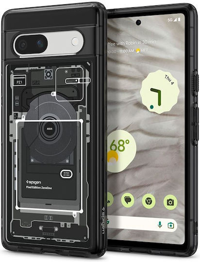 Spigen Ultra Hybrid Umschlag Rückseite Kunststoff 2mm Schwarz (Google Pixel 7a)