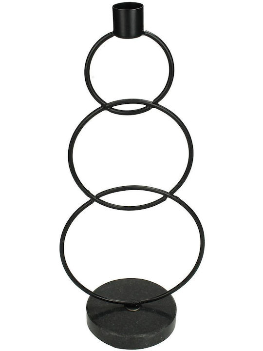 ArteLibre Candle Holder Metal in Black Color 13x8.5x29.5cm 1pcs