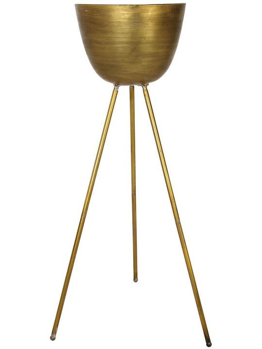 ArteLibre Übertopf Metall Gold mit Gestell 40x40x125εκ.
