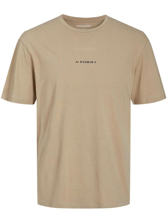 Jack & Jones T-shirt Bărbătesc cu Mânecă Scurtă Crockery Beige