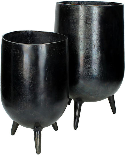 ArteLibre Planter Aluminum Black with Stand 25x25x32cm.