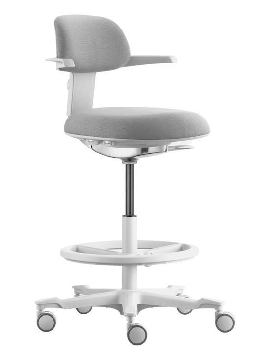 Σκαμπό Γραφείου cu spătar White / Grey 53x55x83.5cm