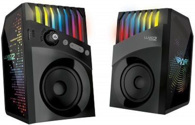 Armaggeddon Lumo 2 Ηχεία Υπολογιστή 2.0 με RGB Φωτισμό και Bluetooth Ισχύος 20W σε Μαύρο Χρώμα