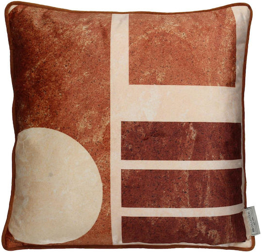 ArteLibre Velvet Sofa Cushion in Terracotta 45x45cm