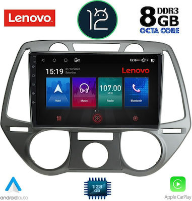 Lenovo Sistem Audio Auto pentru Hyundai i20 2008-2012 (Bluetooth/USB/AUX/WiFi/GPS/Partitură) cu Ecran Tactil 9"
