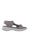 Leather Women's Flat Sandals Anatomic with Strap in Purple Color