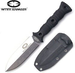 WithArmour Bayonet Pocket Knife Black with Blade made of Stainless Steel in Sheath