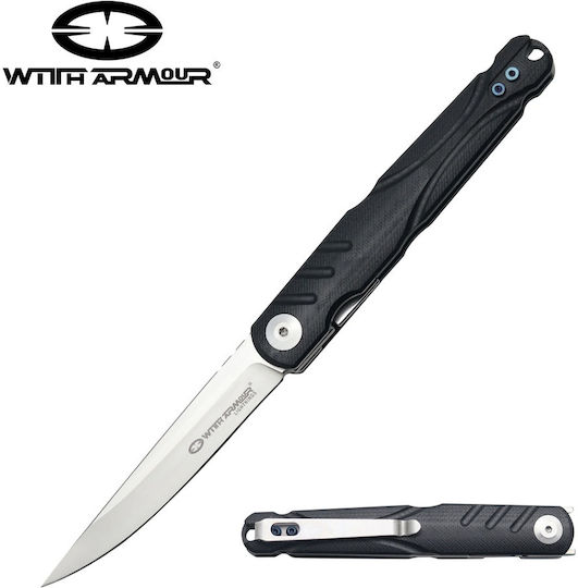 WithArmour Stark Pocket Knife Black with Blade made of Stainless Steel