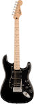 Squier Sonic Ηλεκτρική Κιθάρα με Ταστιέρα Maple και Σχήμα ST Style σε Μαύρο Χρώμα
