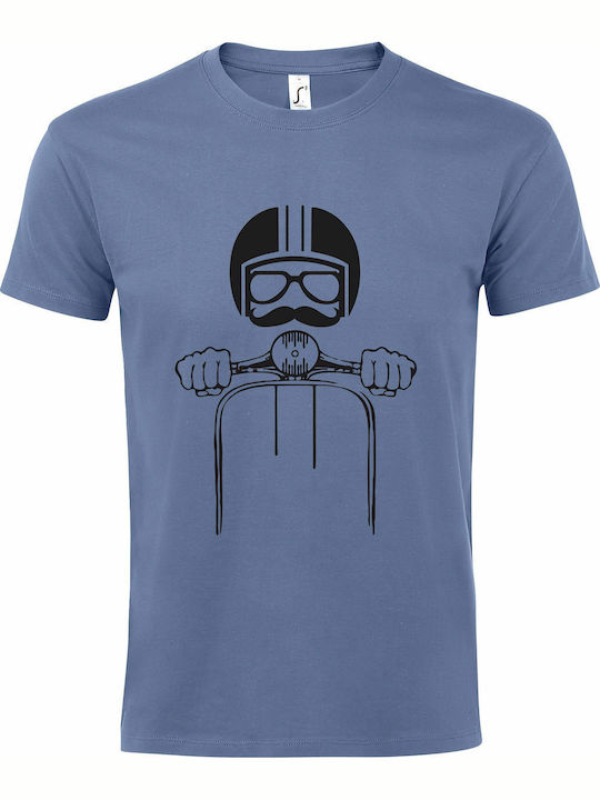 Tshirt Unisex "Vespa-Fahrer", Denim