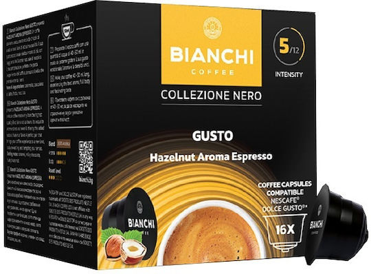 Bianchi Coffee Κάψουλες Espresso Hazelnut Φουντούκι Συμβατές με Μηχανή Dolce Gusto 16caps