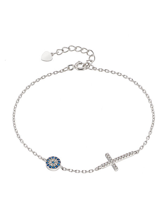 Oxzen Damen Armband Kette mit Design Auge aus Silber mit Zirkon