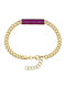 Breeze Women's Bracelet Chain Made of Silver Gold Plated with Zircon 19cm