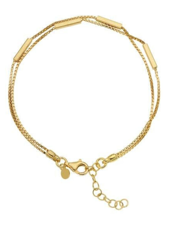 Breeze Women's Silver Gold Plated Bracelet with Zircon 19cm