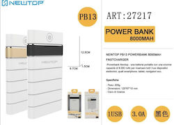Newtop PB13 Power Bank 8000mAh με Θύρα USB-A Λε...