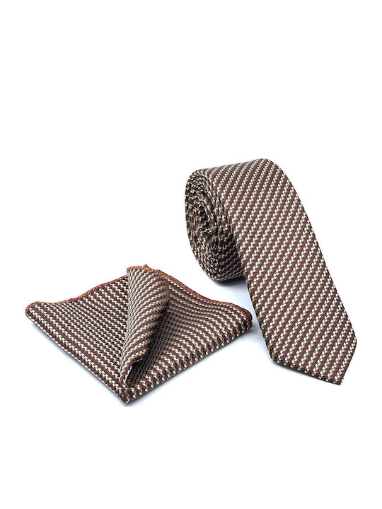 Legend Accessories Men's Tie Set Printed Brown