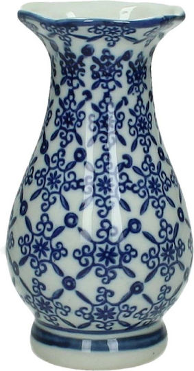 JK Home Decoration Διακοσμητικό Βάζο Porzellan Blau 8x8x15cm 1Stück