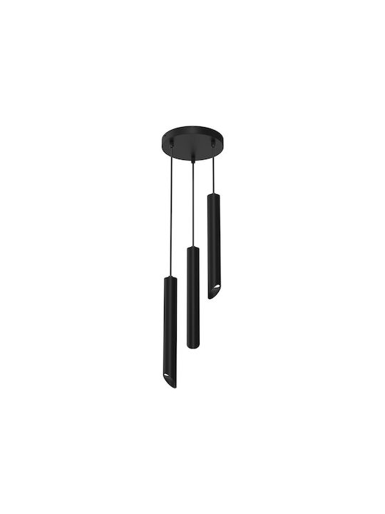 Milagro CORTE Μοντέρνο Κρεμαστό Φωτιστικό Τρίφωτο με Ντουί GU10 σε Μαύρο Χρώμα