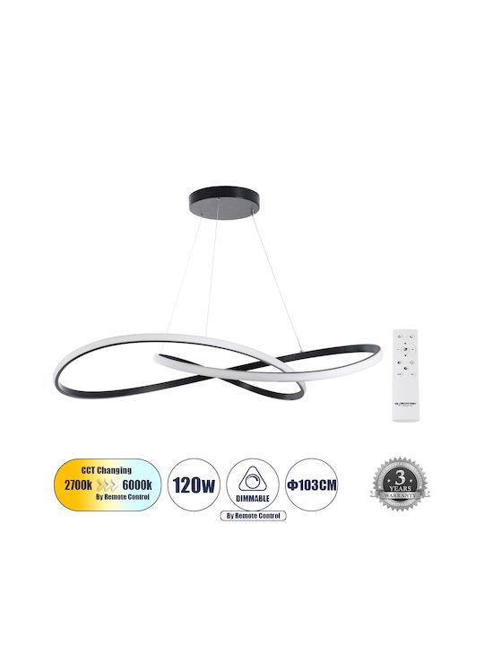 GloboStar Dexter Pendant Light Black 103cm