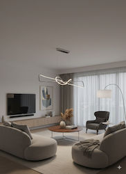 GloboStar Dolores LED Silver Pendant Ceiling Light 110x17x17.5cm