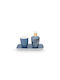 PiP Studio Porcelain Bathroom Accessory Set Blue 3pcs