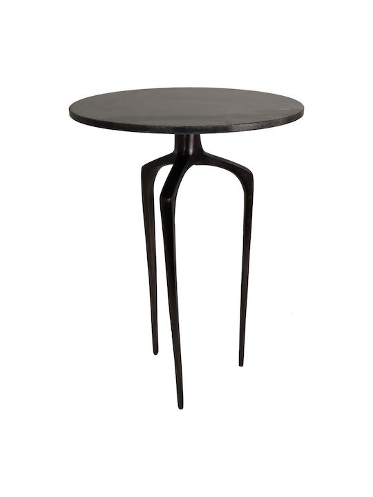 Round Metal Side Table Black L44.2xW44.2xH62.2cm