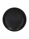 ArteLibre Wooden Round Serving Tray with Handles in Black Color 20.3x20.3x2.5cm 05150076 1pcs