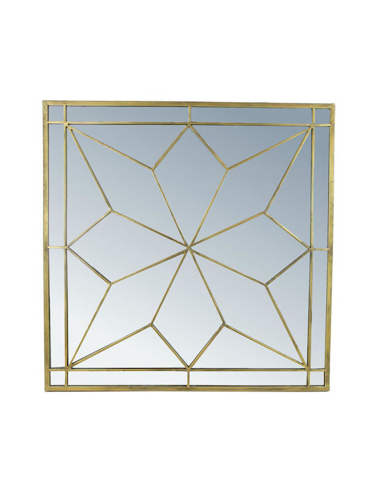 ArteLibre Καθρέπτης Τοίχου με Χρυσό Μεταλλικό Πλαίσιο 84x84cm
