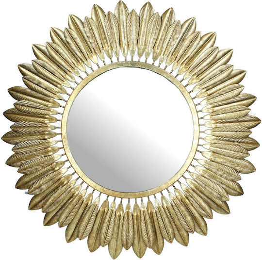 ArteLibre Wandspiegel mit Gold Metallisch Rahmen Durchmesser 70cm 1Stück