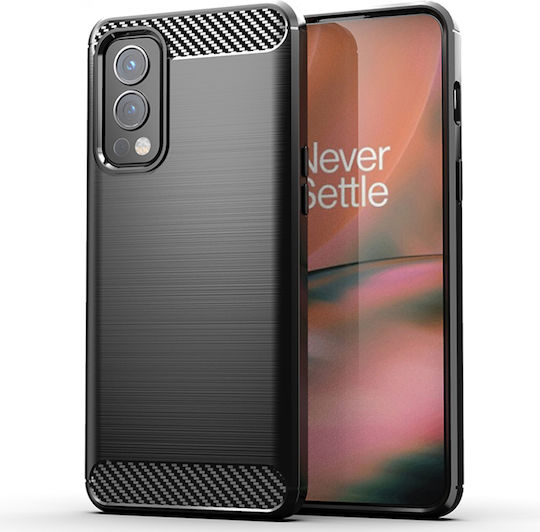 Techsuit Carbon Задна корица Силикон Черен (OnePlus Nord 2)
