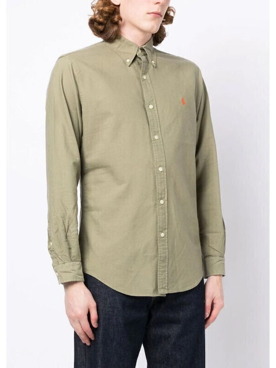 Long-sleeved Denim Shirt Khaki