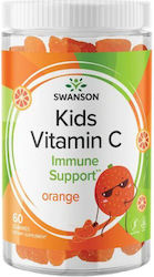 Swanson Kids Vitamin C Vitamin for Immune System Boost Orange 60 jelly beans