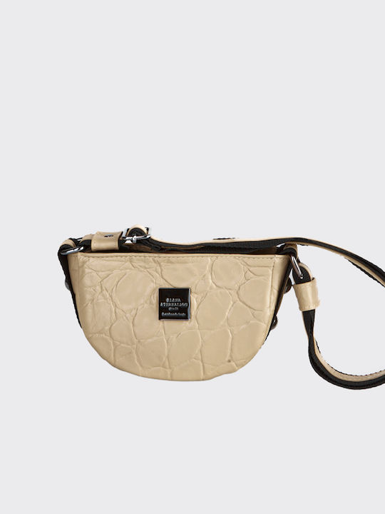 Elena Athanasiou Bloom Cappuccino Leather Women's Bag Shoulder Beige