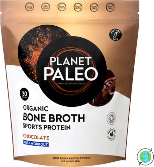 Planet Paleo Organic Bone Broth Sports με Γεύση Σοκολάτα 480gr
