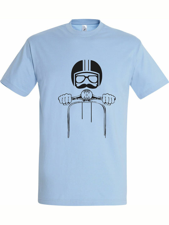 Tshirt Unisex "Vespa rider", Sky blue