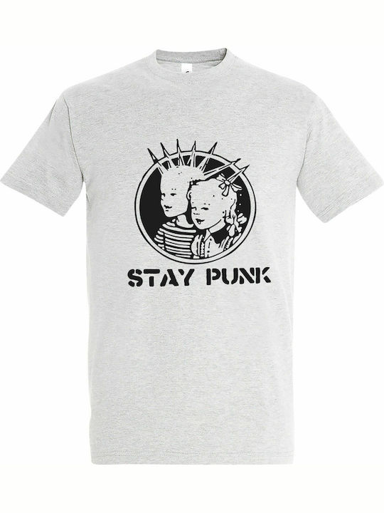 Tricou unisex "Stay Punk", Cenușiu