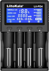 LiitoKala LII-PD4+CAR Charger 4 Batteries Li-ion/Ni-Cd/Ni-MH Size AA/AAA/18650/26650